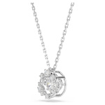 Constella pendant Round cut, Dancing stone, White, Rhodium plated